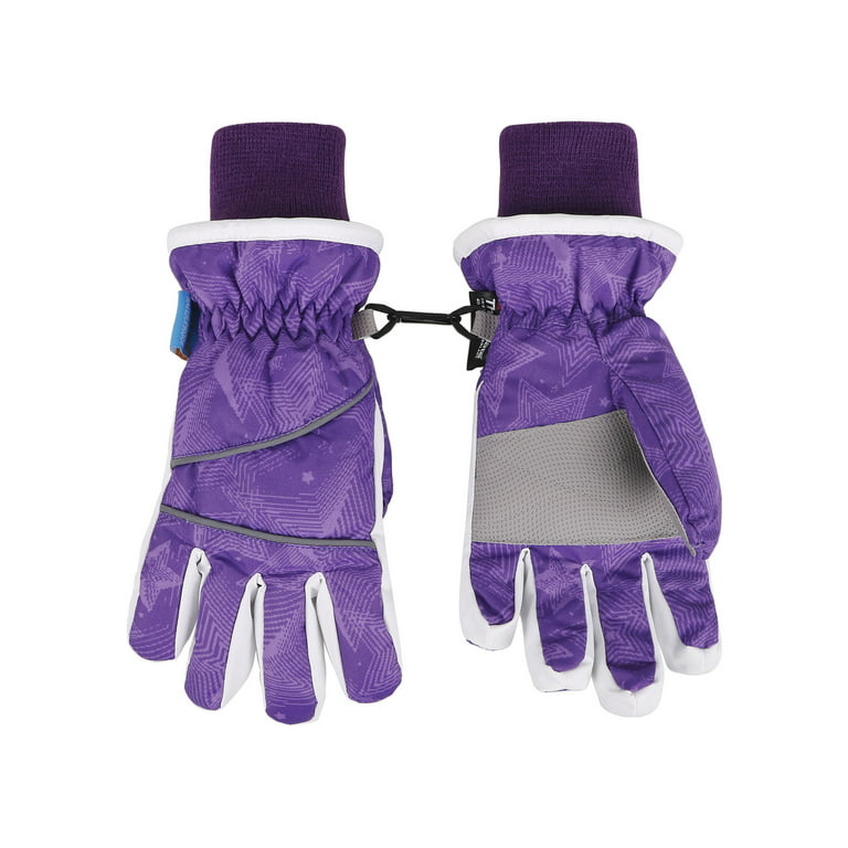 SimpliKids Girls Waterproof 3M Thinsulate Insulation Ski Snowboard Gloves 